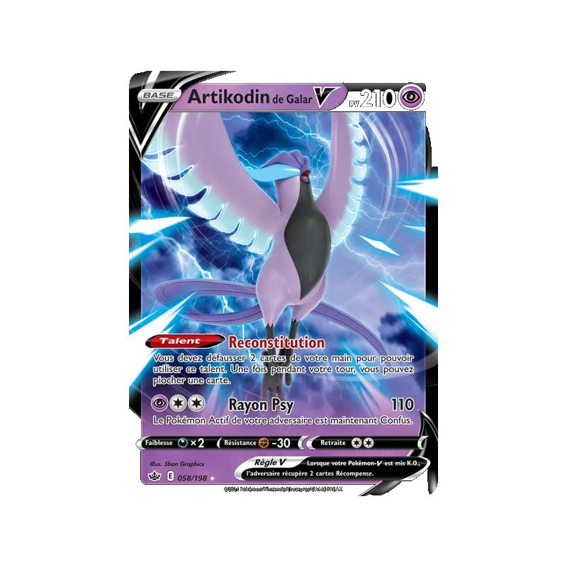 Artikodin de Galar V - 58/198 - Holo Rare V - Règne de Glace