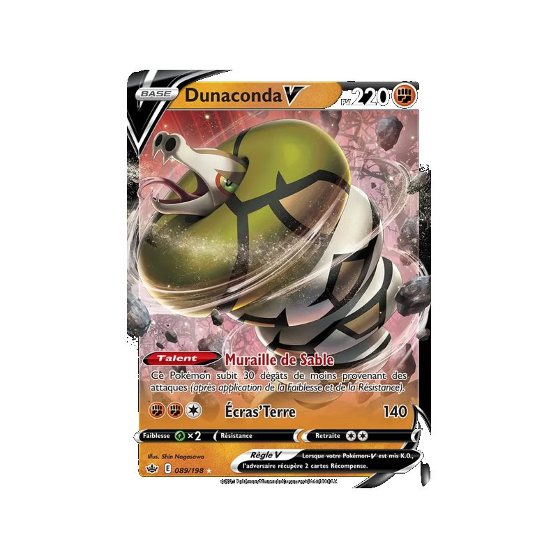 Dunaconda V - 89/198 - Holo Rare V - Règne de Glace