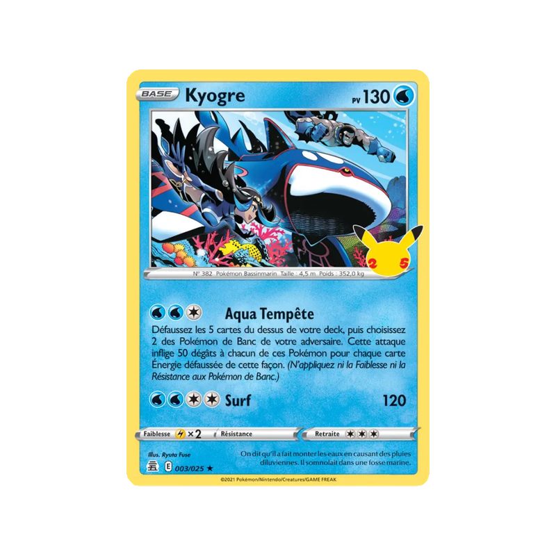 Kyogre - 3/25 - Rare - Célébrations