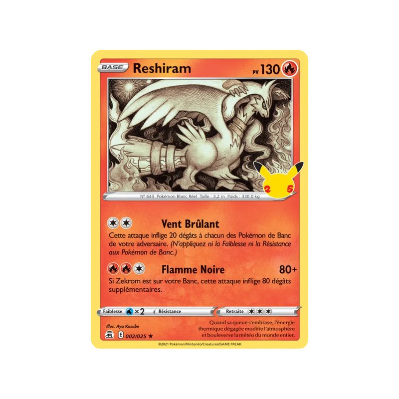 Reshiram - 2/25 - Rare - Célébrations