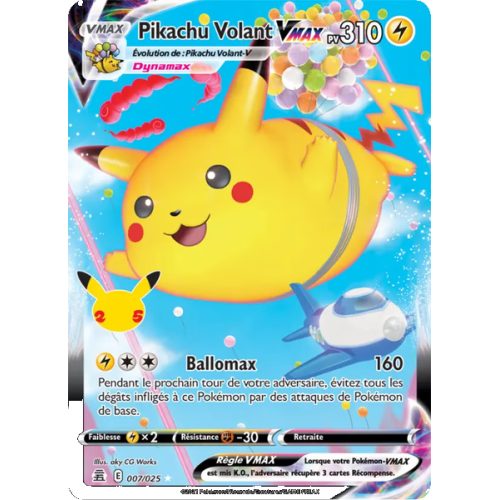 Pikachu Volant VMAX - 7/25 - Holo Rare VMAX - Célébrations