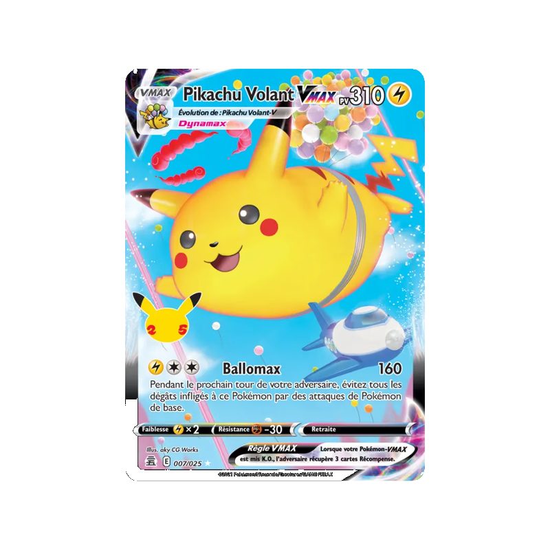 Pikachu Volant VMAX - 7/25 - Holo Rare VMAX - Célébrations