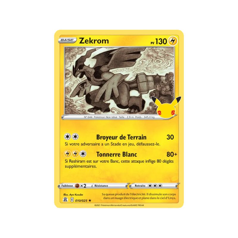 Zekrom - 10/25 - Rare - Célébrations