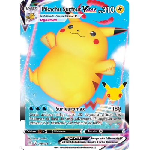 Pikachu Surfeur VMAX - 9/25 - Holo Rare VMAX - Célébrations