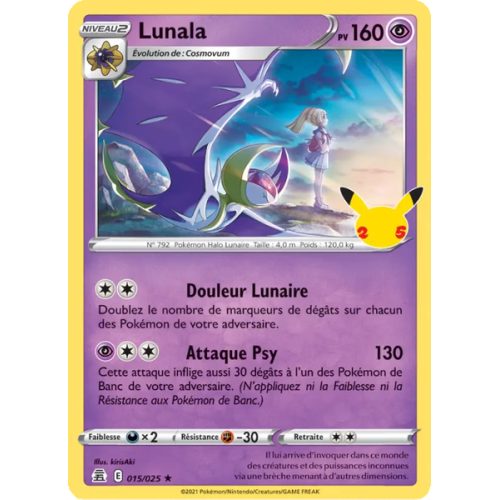 Lunala - 15/25 - Holo Rare - Célébrations