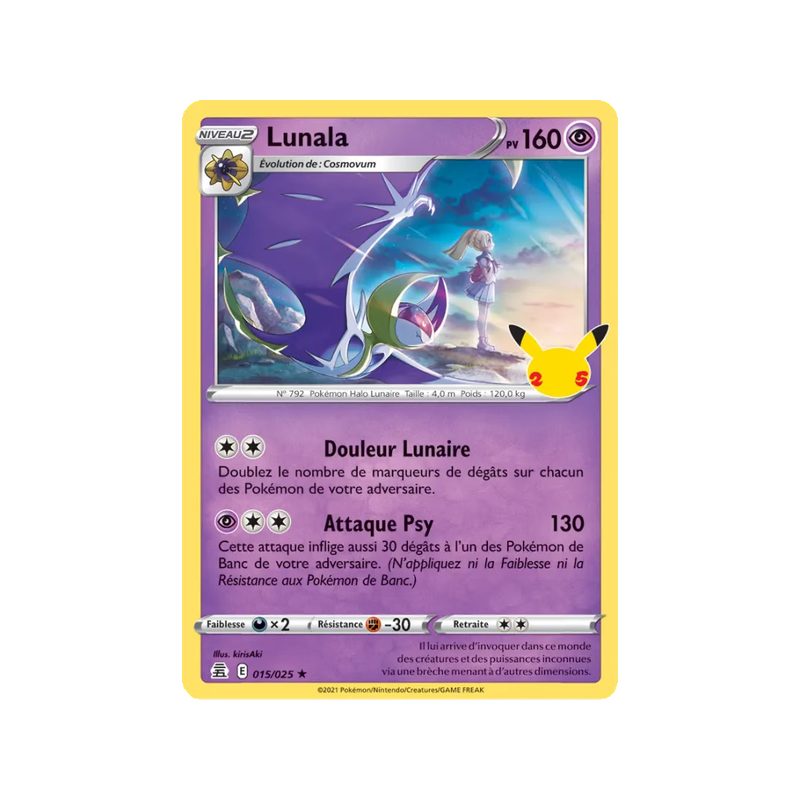 Lunala - 15/25 - Holo Rare - Célébrations