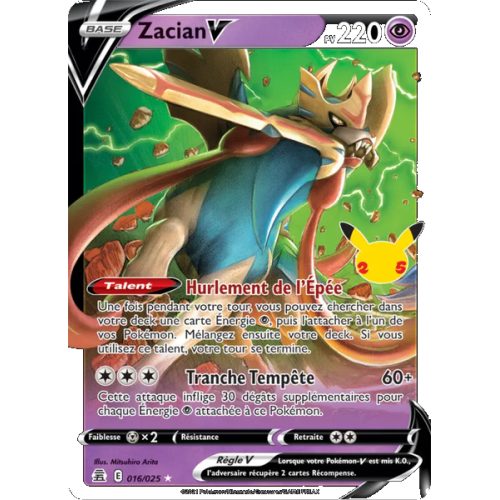 Zacian V - 16/25 - Holo Rare V - Célébrations