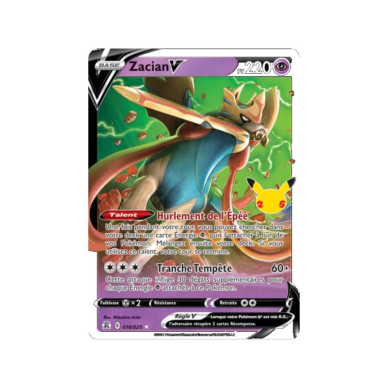 Zacian V - 16/25 - Holo Rare V - Célébrations