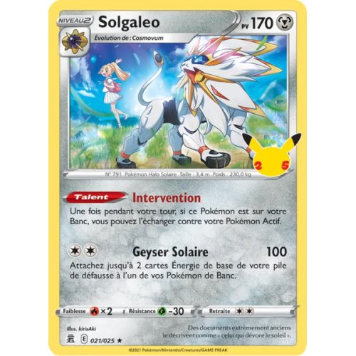 Solgaleo - 21/25 - Holo Rare - Célébrations
