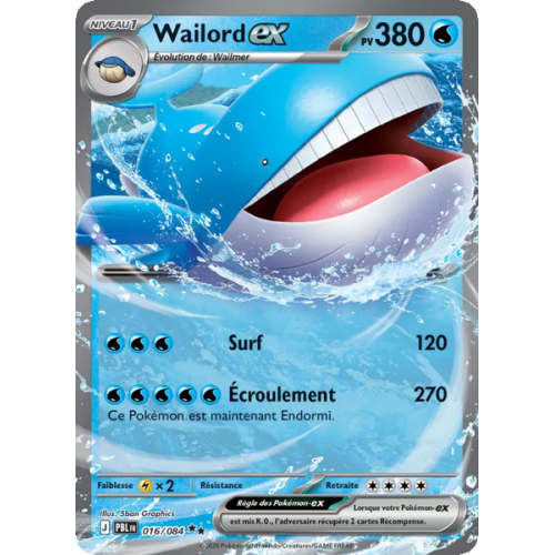 Wailord-ex - 016/84 - Double rare - Nuit Noire