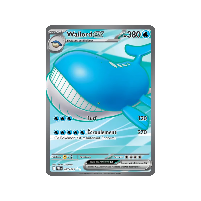 Wailord-ex - 097/84 - Ultra Rare - Nuit Noire