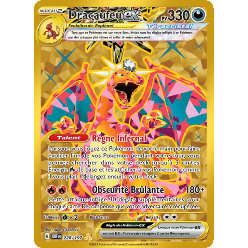 Dracaufeu-ex - 228/197 - Hyper rare - Flammes Obsidiennes