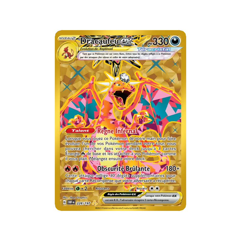 Dracaufeu-ex - 228/197 - Hyper rare - Flammes Obsidiennes