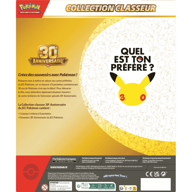 Pokémon - Coffret - Collection Classeur - 30e Anniversaire - Français