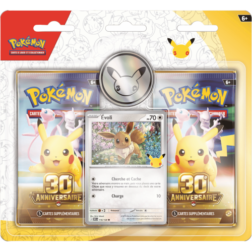 Pokémon - Duopack - Pack promotionnel de 2 boosters - 30e Anniversaire - Évoli - Français