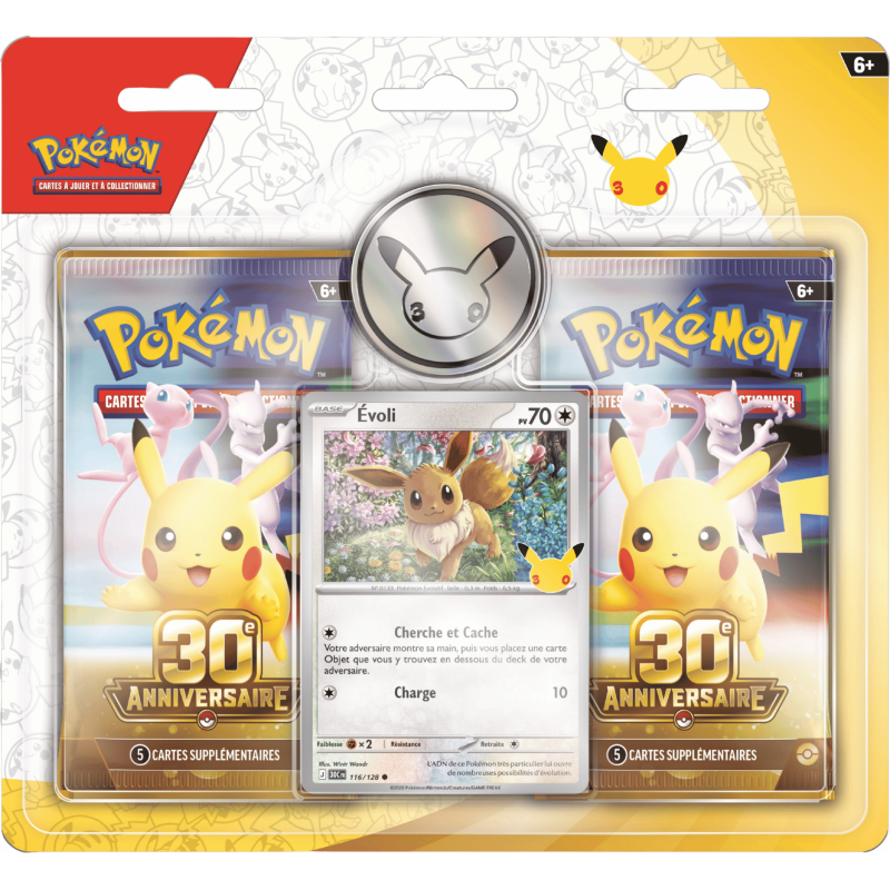 Pokémon - Duopack - Pack promotionnel de 2 boosters - 30e Anniversaire - Évoli - Français