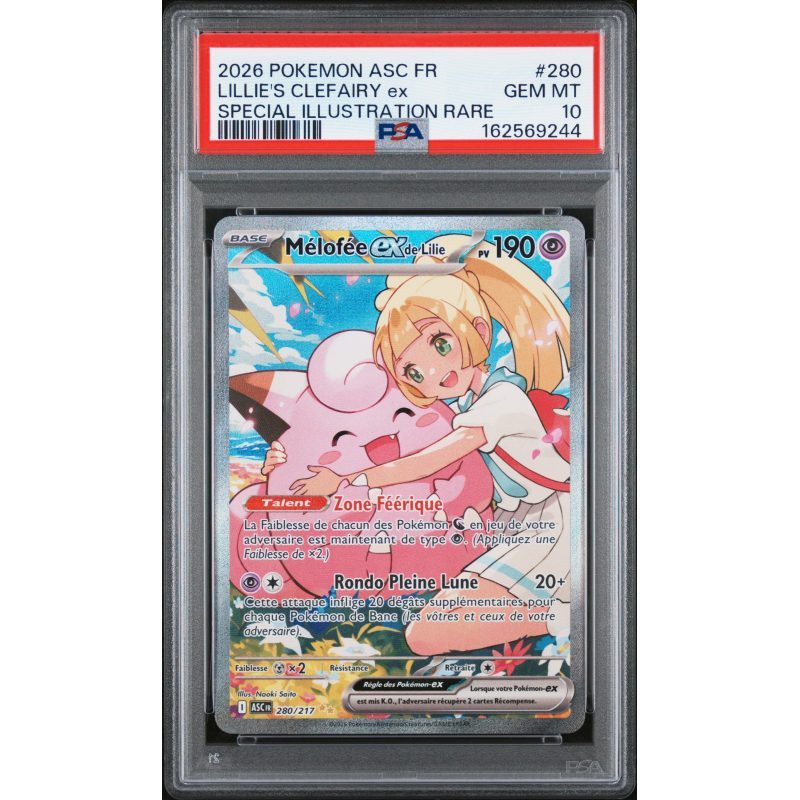 Mélofée de Lillie ex - 280/217 - Héros Transcendants - PSA 10 - Français - recto