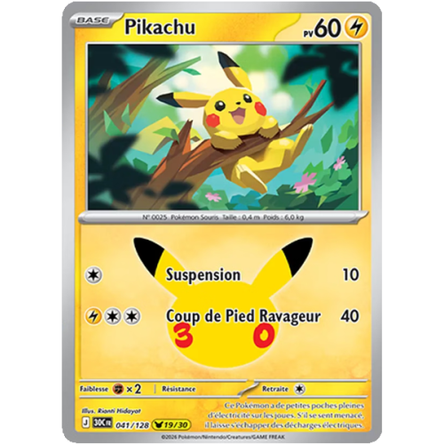 Pikachu - 041/161 - Pikachu Rare - 30ᵉ Anniversaire