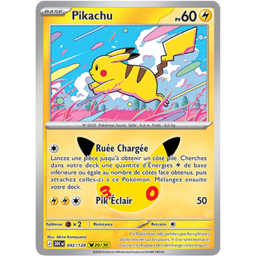 Pikachu - 042/161 - Pikachu Rare - 30ᵉ Anniversaire