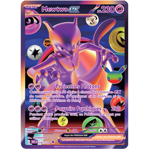 Mewtwo-ex - 157/161 - Futuristic Rare - 30ᵉ Anniversaire